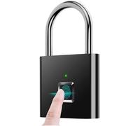 Lucchetto senza chiave con impronta digitale, Serratura intelligente for impronte digitali USB ricaricabile APP in lega di zinco Sblocco IP65 multicolore(Matte Black)