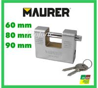 LUCCHETTO PER SERRANDA CORAZZATO ANTISCASSO ACCIAO CEMENTATO E CROMATO 80mm