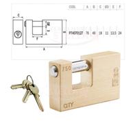 LUCCHETTO SICUREZZA CORAZZATO OTTONE MM 70 PER CATENA SERRANDA ISEO SARACINESCA