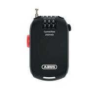 Lucchetto speciale ABUS Combiflex 2501/65 - Adatto come lucchetto per bagagli, lucchetto per sci, lucchetto per caschi - Cavo in acciaio da 65 cm - con codice a combinazione - Nero