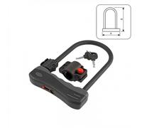 Lucchetto U-Lock Nero 12mm con Chiave e Supporto per Bici/Scooter - 165x245mm