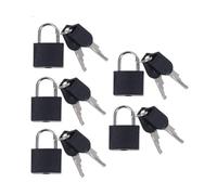 Lucchetto Valigia Aereo Lucchetto da viaggio in acciaio resistente, piccolo, mini, da 22 mm, con 2 chiavi.(5pcs black)