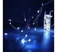 Luccika Catena Luminosa MicroLED 1,5 mm con Timer, Memoria e 8 Giochi di Luce, Cavo Silver 31V IP44, Luci Natalizie Decorative per Interno ed Esterno, Ultra-Brillanti (Bianco Ghiaccio, 40M)