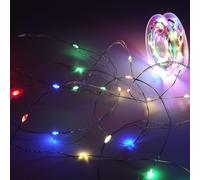 Luccika Catena Luminosa MicroLED 1,5 mm con Timer, Memoria e 8 Giochi di Luce, Cavo Silver 31V IP44, Luci Natalizie Decorative per Interno ed Esterno, Ultra-Brillanti (Multicolore, 20M)