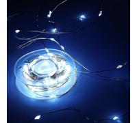 Luccika Catena Luminosa MicroLED 1,5 mm con Timer, Memoria e 8 Giochi di Luce, Cavo Silver 31V IP44, Luci Natalizie Decorative per Interno ed Esterno, Ultra-Brillanti (Bianco Ghiaccio, 20M)