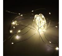 Luccika Catena Luminosa MicroLED 1,5 mm con Timer, Memoria e 8 Giochi di Luce, Cavo Silver 31V IP44, Luci Natalizie Decorative per Interno ed Esterno, Ultra-Brillanti (Bianco Caldo, 40M)