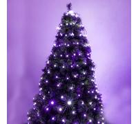 Luccika Mantello a rete di Luci con 192 Led Viola e Bianco Ghiaccio per Albero di Natale da 150 a 180 cm di altezza con memoria e 8 giochi di luce per Interno ed Esterno