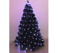 Luccika Mantello a rete di Luci con 288 Led Viola e Bianco Ghiaccio per Albero di Natale da 230 a 290 cm di altezza con memoria e 8 giochi di luce per Interno ed Esterno