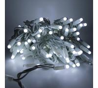 Luccika Serie Stringa luminosa di luci da 10 metri con 120 MaxiLed Bianco Ghiaccio con flash Bianco Ghiaccio e Cavo Colorato Catena di Natale Professionale per uso Esterno ed Interno