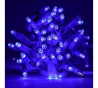 Luccika Serie Stringa luminosa di luci da 10 metri con 120 MaxiLed Blu con flash Bianco Ghiaccio Catena di Natale Professionale per uso Esterno ed Interno con alimentatore