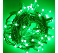 Luccika Stringa Luci di Natale 10 Metri, 120 MaxiLed con Flash Bianco Ghiaccio, 24V, per Uso Interno ed Esterno, con Trasformatore e Cavo di Alimentazione Incluso (Verde)