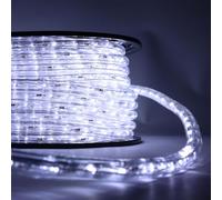 Luccika Tubo Luminoso LED 50m, PVC Trasparente, 36 LED/M, IP67 Interno ed Esterno, Tagliabile e Prolungabile, Controllo Touch, Decorativo Professionale per Eventi e Festività (Bianco Ghiaccio)