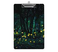 Lucciole che volano nella foresta Portablocco formato A4 Divertente lavoro estetico Studiando Lettera Portablocco standard 12,5×8,5 in pannello rigido per aula scolastica Bambini che scrivono disegn