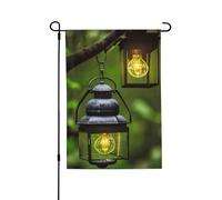 Lucciole e Lanterna Bandiera da giardino su entrambi i lati, 71 x 102 cm, striscione decorativo da cortile per portico, prato, patio per tutte le stagioni
