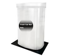 Luccov Trash Can Mat, Waterproof Raised Edge Silicone Under Garbage Can Mat, 11.8" X18.9" Non-Slip Trash Can Pad for Kitchen Office Bedroom Reduce Floor Carpet Wall Scratches, Black