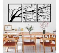 Luccyle Metallo Ramo Decorazione Della Parete Albero Metallo Wall Art 3 Pezzi Set Albero Wall Art Decor per Casa Giardino Soggiorno Decorazioni (53.1inx23.6in)