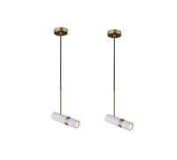 Luce a Ciondolo a LED Moderna, Angoli Regolabili Apparecchi di riflettori appesi, Luce del soffitto in Cilindro in Alluminio Dorato, Lampada Lampada appesa Lampada per l'isola della Cucina,