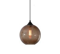 Luce a Ciondolo a Sfera di Vetro Semplice, Industriale Vintage E27 Loft Bar Benipoli Lampada appesa, lampadario Mini Globo a 1 luci per Camera da Pranzo in Cucina Camera da Letto Fatta in Cina
