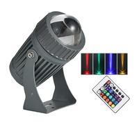 Luce A Fascio LED - RGB Con Faretto Rotante Con Telecomando, Proiettori A Fascio Stretto Da 10 W, Faretti Per Illuminazione Remota Impermeabili IP67, Luci Con Angolo Del Fascio Regolabile(RGB,24v)