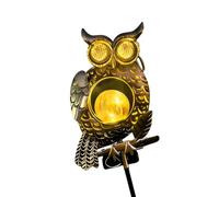 Luce a forma di gufo realizzata in robusto acciaio che gira quando è fioca | Lampada a forma di gufo in metallo con spostamento per illuminare il giardino di notte e luce soffusa per patio