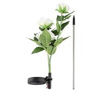 Luce a LED a forma di fiore di camelia alimentata a energia solare, luce da giardino per esterni, lampada decorativa per paesaggi a energia solare con design a fiore bianco, facile (Bianco caldo)