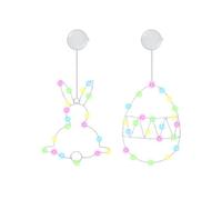 Luce a LED a ventosa con coniglietto rosa, luci per finestre pasquali, insegna a LED al neon per festival, decorazioni per porte illuminate per festival, LED al neon per interni ed esterni