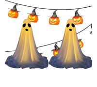 Luce a LED con fantasmi di Halloween, illumina fantasmi in piedi di Halloween, design auto-incandescente decorazioni per feste di Halloween per stanze, cortili, feste di Halloween, case infestate
