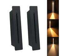 Luce a LED da incasso per scale, 220 V, per interni, angolo da parete, lampada decorativa per corridoio, scala, 2 pezzi, Cold White, Nero