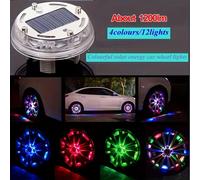 Luce a LED Energia solare Flash Luce per ruota per auto Lampadina per mozzo Valvola per pneumatici Auto Moto Pneumatico Modalità colorate Lampada per ruota luminosa per valvola