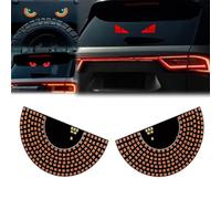 Luce a LED per auto, occhi diavoletti per auto, lampada colorata per occhi morbidi per finestrini auto, USB, diavolo, occhi malvagi, lampada intelligente colorata per parabrezza (semicerchio rosso, 1