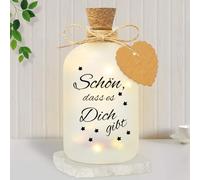 Luce a LED per bottiglia con scritta - Schön, dass es Dich gibt Dich gib, regalo per donne, regalo di matrimonio, bottiglia decorativa, bottiglia di luce, catena luminosa, San Valentino, Natale