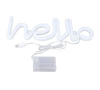 Luce a Led per Insegne Al Neon, Hello Letters Wall Decor Lamp USB/a Batteria per Camera da Letto Bar Festa di Nozze Hotel Negozio Ristorante Decorazione(Rosa)