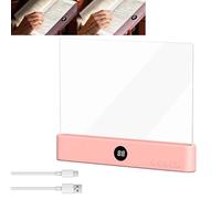 Luce a LED per libri piatti per leggere di notte, luci a schermo piatto trasparenti ricaricabili intelligenti con 3 colori timer e funzione di memoria, luminosità regolabile, lampada trasparente per