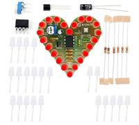 Luce a LED per saldatura, kit per esercitazioni di saldatura a forma di cuore con LED rosso, progetto di elettronica fai-da-te per principianti