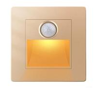 Luce a LED per scale con sensori di movimento e luce integrati per una navigazione notturna sicura all'interno 86 mm, forma quadrata (oro)
