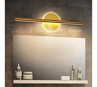 Luce a LED per specchio da bagno, lampada da toeletta da bagno sopra lo specchio, moderne lampade a LED per specchio da bagno montate a parete, applique da parete lineare dorata, illuminazione per i