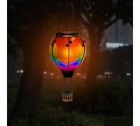 Luce a mongolfiera realistica fiamma esterna appesa LED lanterna da giardino impermeabile effetto vetro fiammeggiante lanterna mongolfiera con gancio a catena luci festive per giardino cortile