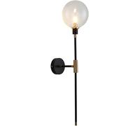 Luce a Parete a LED, BAGNI Sconce Molto Nero Gold con Vetro Ambra Vintage Luce fumato Grigio a Bordo Lunghe Lampada da Monte a Parete lineare per Camera da Letto Sogro del corridoio Portico/CL