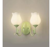 Luce a Parete a LED, Fiore di Applique per Bambini con Una Parete Verde da Letto con Parete Verde con Vetro glassati Lampada da Parete Interno a Parete per Ragazza Camera da Letto Soggiorno