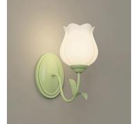 Luce a Parete a LED, Fiore di Applique per Bambini con Una Parete Verde da Letto con Parete Verde con Vetro glassati Lampada da Parete Interno a Parete per Ragazza Camera da Letto Soggiorno