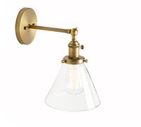 Luce a Parete a LED, Loft Bar Vintage Cucina Isola corridoio Raccordi Light Lampad Sconce Lampada con tonalità Luce in Vetro Trasparente da 7,1 "(Antico)