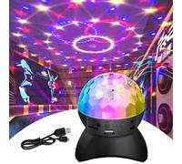Luce a sfera da discoteca, luce stroboscopica DJ con altoparlante Bluetooth, luci da palcoscenico RGB, luci di cristallo portatili per feste per Natale, KTV, club, pub, spettacoli home theater,