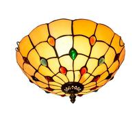 Luce A Soffitto A Filo A Filo A Filo in Stile Tiffany, Lampadario in Vetro Colorato da 12 Pollici Lampada A Potenziamento Perle Colorate per Perle Colorate per La Camera da Pranzo.