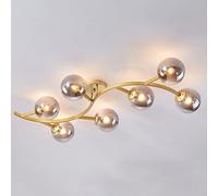 Luce a soffitto a soffitto in vetro a 7 luci di vetro a soffitto oro semi-filo soffitto a soffitto luce di metà secolo lampadario moderno lampadario in metallo lineare a soffitto per il soggiorno