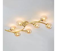 Luce a soffitto a soffitto in vetro a 7 luci di vetro a soffitto oro semi-filo soffitto a soffitto luce di metà secolo lampadario moderno lampadario in metallo lineare a soffitto per il soggiorno