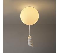 Luce a soffitto semi incasso, lampadario carino con paradisi in vetro crema 1 lampadina, pallone per orso polare, lampada a soffitto di design per camera per bambini, sala da pranzo, soggiorno,