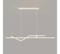 Luce a sospensione a strisce lunghe lineari, lampada a sospensione in metallo bianco con tonalità in silicone, lampadario a LED moderno - 3 modalità di colore, lampade a sospensioni geometriche ultra