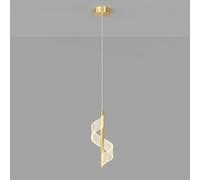 Luce a sospensione a tubo lunga ultra -sottile, lampada a sospensione del flauto in metallo con tonalità acrilica a spirale, lampade per sospensioni al letto, lampadario a LED moderno - 5W, luci di