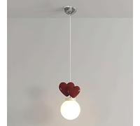 Luce a sospensione al letto, lampada a sospensione in metallo a forma di cuore con paralume acrilico bianco, apparecchi di illuminazione E27, lampade a sospensione di design personalizzate, luci a