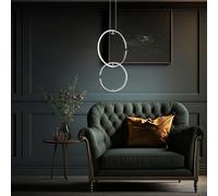 Luce a Sospensione Anello Lampada di Design LED Tavolo da Pranzo Cromo H 230 CM